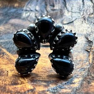 925 Sterling Silver Black Onyx Naja Ring Size 9 – Southwestern